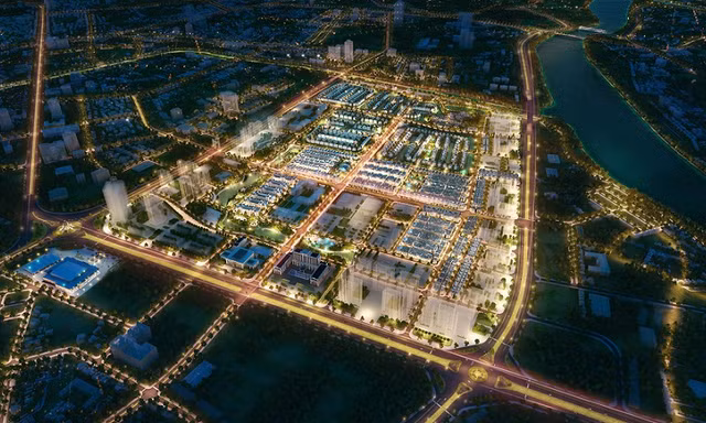 Tổng thể khu đô thị Vinhomes Star City trên mặt đường Đại lộ Lê Lợi – khu đô thị phức hợp với đầy đủ hạ tầng, cảnh quan tiện ích và nổi bật bởi kiến trúc châu Âu sang trọng, đẳng cấp (hình ảnh minh họa) 