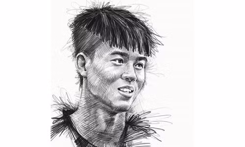 Tranh bút chì về chân dung HLV Park Hang-seo và U23 VN 'đốn tim' fan
