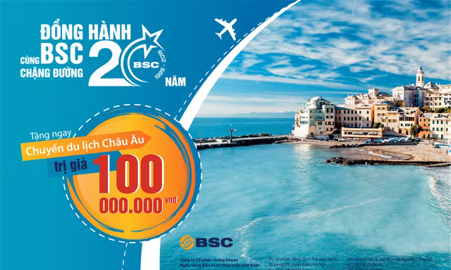 BSC tròn 20 tuổi, nhà đầu tư có cơ hội du lịch châu Âu 
