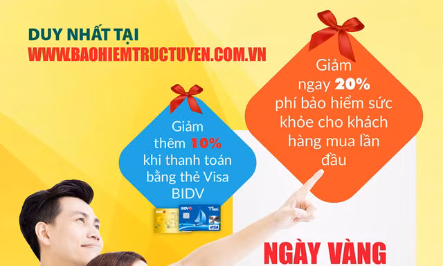 BIC ưu đãi 30% phí bảo hiểm sức khỏe cho khách hàng mua trực tuyến