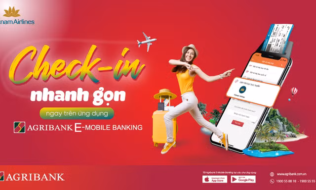 Ứng dụng ngân hàng có thêm tính năng làm thủ tục máy bay trực tuyến.