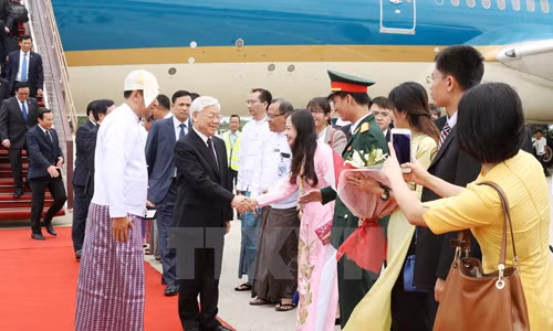 [ẢNH] Tổng Bí thư Nguyễn Phú Trọng thăm cấp nhà nước Myanmar