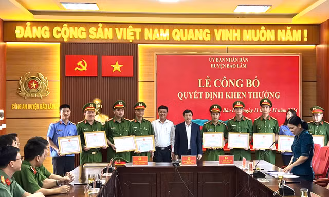 Khen thưởng đột xuất cá nhân, tập thể bắt giữ nhóm lâm tặc khai thác gỗ trái phép