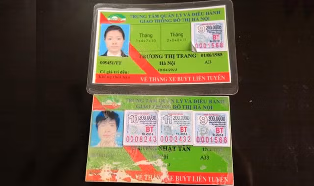 Vé xe buýt tháng được Tân sử dụng phần mềm đồ họa để làm giả (Ảnh: Cơ quan chức năng cung cấp).