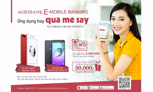 Trúng iPhone 7 Plus với Agribank E-Mobile Banking “Ứng dụng hay – Quà mê say”