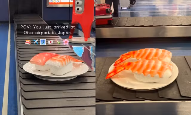 Độc lạ Nhật Bản: Khu vực nhận hành lý tại sân bay Oita “hóa” băng chuyền sushi
