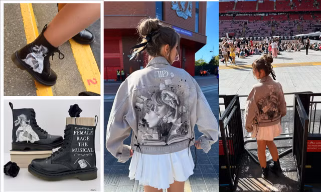 Fan Taylor Swift gây trầm trồ khi vẽ thần tượng lên trang phục dự The Eras Tour