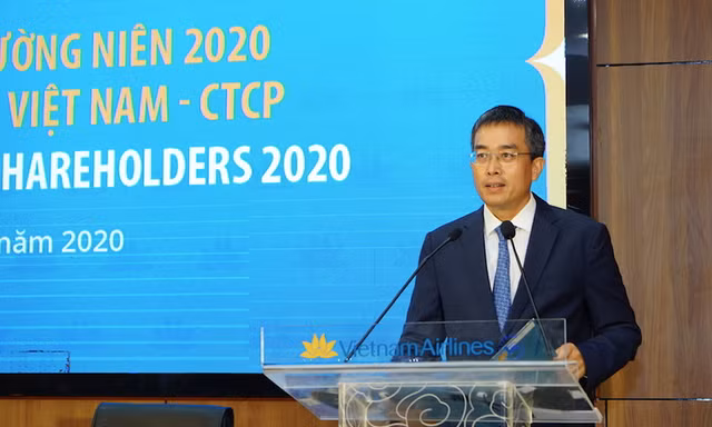 Ông Đặng Ngọc Hoà phát biểu sau khi được bầu làm Chủ tịch HĐQT Vietnam Airlines sáng 10/8. 