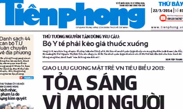 Tìm đọc báo Tiền Phong Chủ nhật ngày 23/3/2014