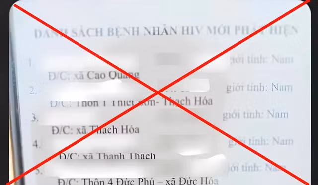 Thực hư về ‘danh sách bệnh nhân nhiễm HIV mới phát hiện’ ở Quảng Bình