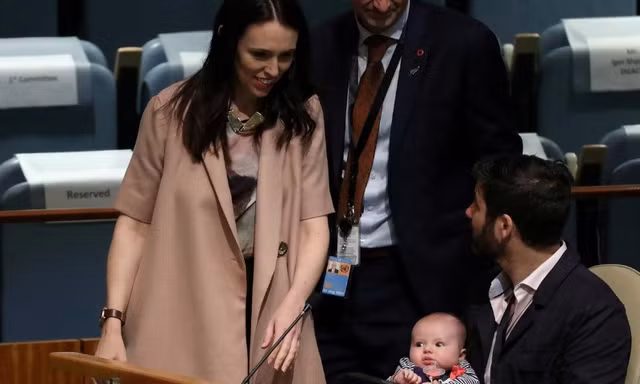 Thủ tướng New Zealand cùng người yêu và con gái trong dịp tham dự kỳ họp của Đại hội đồng Liên Hợp quốc vào tháng 9/2018. (Ảnh: Reuters)
