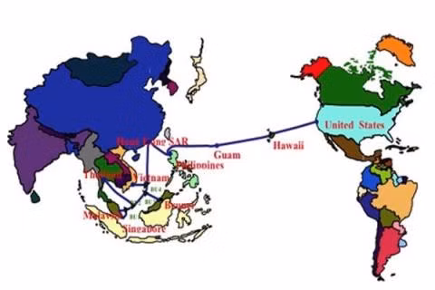 Đường đi của cáp quang biển AAG.