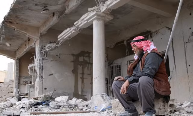 Cảnh đổ nát ở Syria sau cuộc xung đột giữa quân chính phủ và phiến quân.