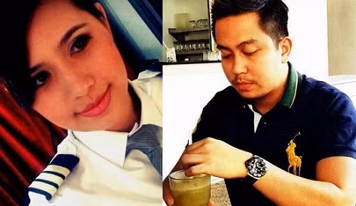 Cơ phó Fariq Ab Hamid (phải) và bạn gái, nữ phi công Nadira Ramli. Ảnh: Informasi