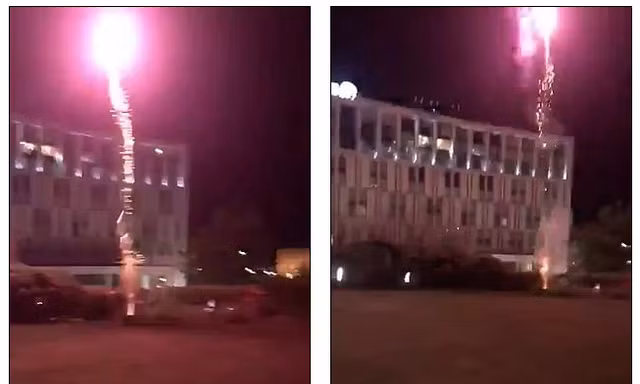 Một số CĐV được cho là của Liverpool đã đốt pháo hoa lúc 4 giờ sáng trước khách sạn Hilton, nơi mà Barca đang đóng quân