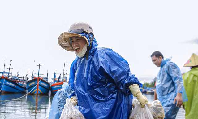Ngư dân Đà Nẵng đánh bắt gần bờ, thu tiền triệu sau bão