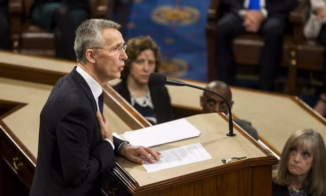 Tổng Thư ký NATO Jens Stoltenberg phát biểu trong phiên họp chung tại Quốc hội Mỹ