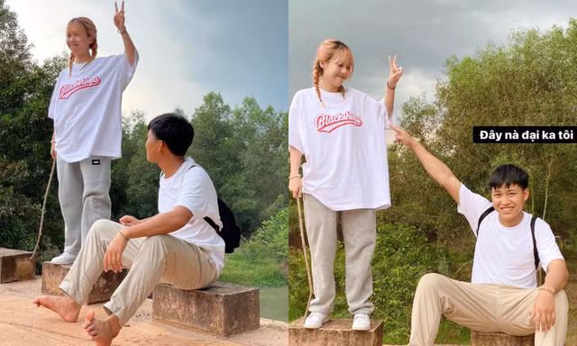 Cuối cùng Mũi trưởng Long cũng đăng ảnh chụp với Hậu Hoàng, gọi nữ YouTuber là "đại ka"