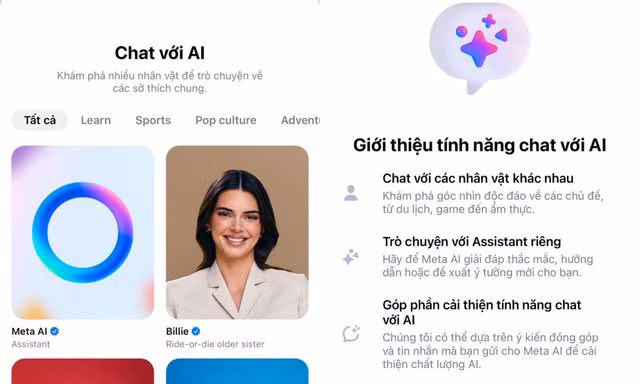 Meta cho phép người dùng trò chuyện với AI trong ứng dụng Facebook Messenger