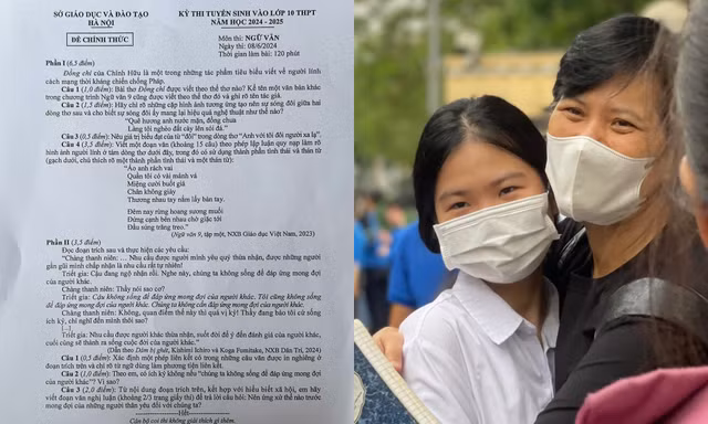 Đề thi môn Văn vào lớp 10 tại Hà Nội: Nghị luận văn học là tác phẩm "Đồng chí"