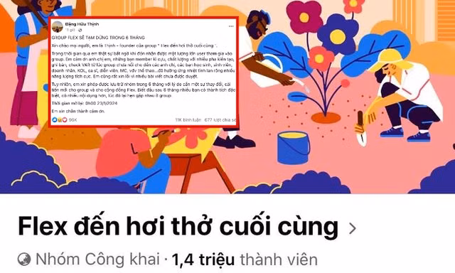 "Flex đến hơi thở cuối cùng" với hơn 1,4 triệu thành viên thông báo dừng hoạt động