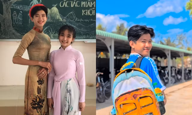 Nam sinh Trà Vinh gây sốt với "vòng eo Ngọc Trinh" khi mặc áo dài đóng dì ghẻ kịch Tấm Cám