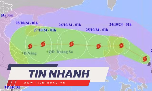 TIN NHANH: Bão Trami giật cấp 15 đang hướng vào Việt Nam; Xôn xao clip nam sinh bị ép ăn đất