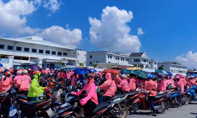 Hàng nghìn lao động đến công ty như đi làm rồi... về