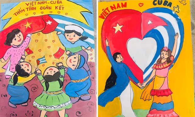 Những nét vẽ tươi tắn về tình hữu nghị hai nước Việt Nam - Cuba