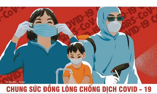 Tranh cổ động phòng, chống dịch COVID-19