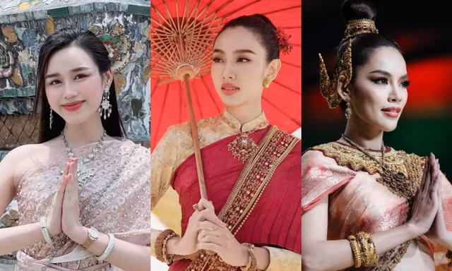 Đỗ Thị Hà, Thùy Tiên xinh đẹp trong trang phục truyền thống Thái Lan