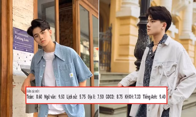 Góc "cực phẩm" mùa thi THPT: Trai đẹp 2K3 chia sẻ bí quyết đạt 9,5 Văn - 9,4 Tiếng Anh