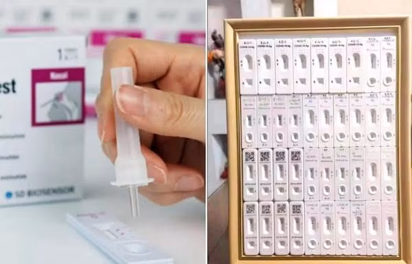 Anh chàng người Thái Lan đóng khung 39 khay test nhanh thành “tác phẩm nghệ thuật”