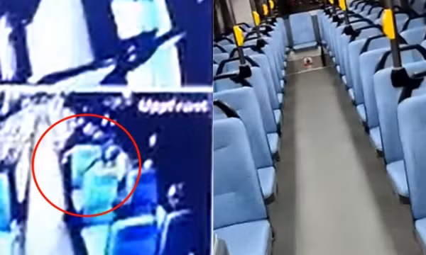 Tài xế xe buýt hoảng sợ khi nhìn camera thấy có một khách nhưng kiểm tra cả xe không thấy ai