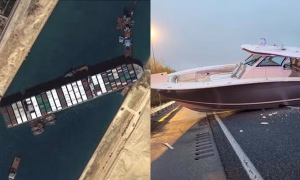 Trùng hợp khó tin: Tàu Ever Given còn đang kẹt ở kênh đào Suez, đã thêm những vụ “kẹt” mới