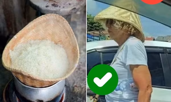 Du khách đội chõ đồ xôi lên đầu để che nắng nóng, dân mạng muốn học theo