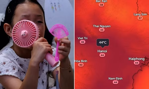 Miền Bắc bước vào đợt nóng diện rộng, nhiệt độ Hà Nội tăng mạnh lên 43 độ C