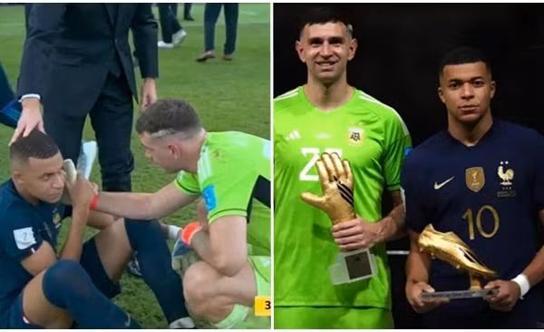 Thủ môn Argentina an ủi Mbappe nhưng bị chê là “giả tạo” vì hành động sau khi nhận cúp