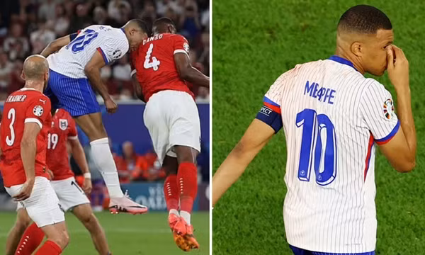 Tại sao Kylian Mbappe nhận thẻ vàng sau khi bị chấn thương trong trận với ĐT Áo?