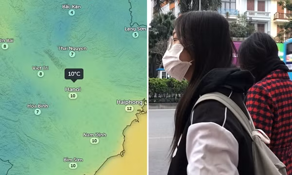 Nhiệt độ Hà Nội sẽ giảm xuống mức thấp nhất còn mấy độ trước khi tăng trở lại?