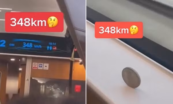 Video trên tàu cao tốc ở Trung Quốc: Tàu chạy 348 km/h mà đồng xu không nhúc nhích