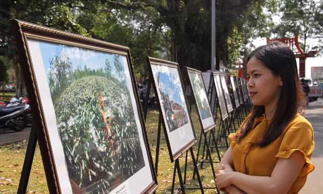 Du khách tham quan triển lãm ảnh chiến thắng Buôn Ma Thuột