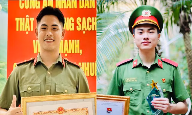 Những nam sinh trinh sát đạt danh hiệu Sinh viên 5 tốt cấp Trung ương