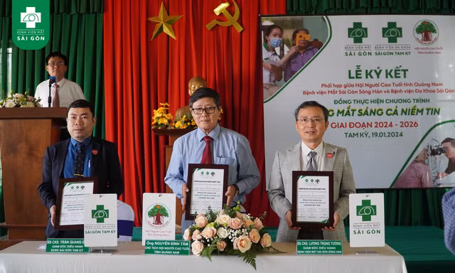 BV Mắt Sài Gòn Sông Hàn, BV Đa Khoa Sài Gòn Tam Kỳ ký hợp tác với Hội người cao tuổi Quảng Nam