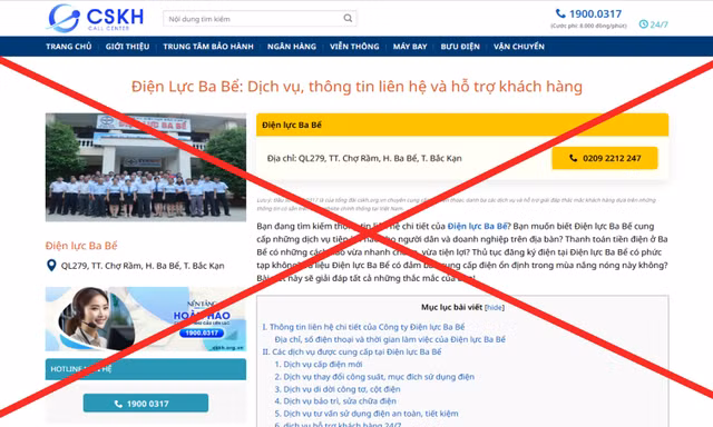 Tổng công ty điện lực miền Bắc cảnh báo tình trạng giả mạo trang web để lừa đảo