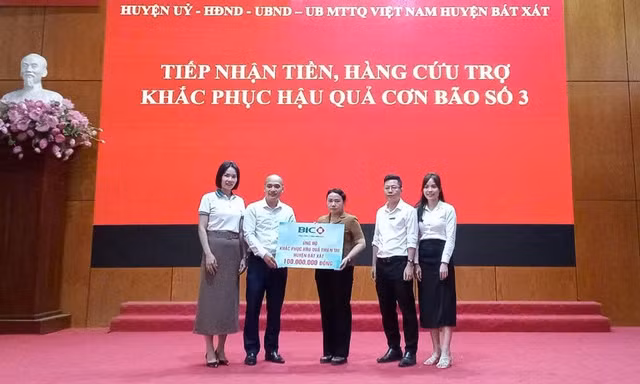BIC ủng hộ 100 triệu đồng hỗ trợ người dân huyện Bát Xát khắc phục hậu quả bão Yagi