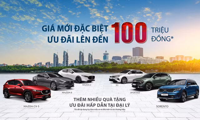 THACO AUTO công bố giá bán mới và tăng ưu đãi cho các dòng xe Kia và Mazda