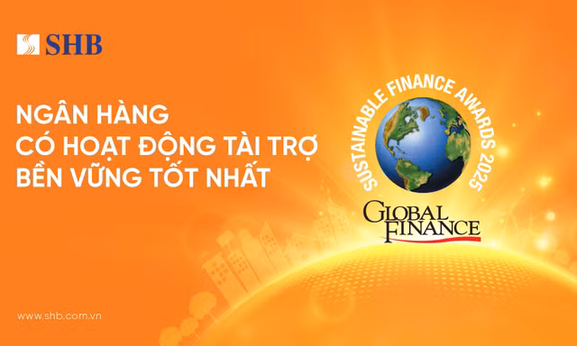 SHB năm thứ ba liên tiếp được vinh danh 'Ngân hàng Việt Nam có hoạt động Tài trợ Bền vững tốt nhất'