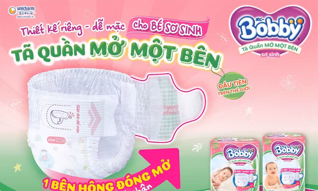 Tã Quần Mở Một Bên Bobby - Dấu ấn tiên phong của Diana Unicharm