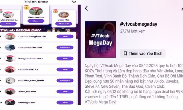 Dấu ấn tại sự kiện Megaday thuộc chuỗi sự kiện 'Lễ hội mua sắm cùng VTVcab' được MCN VTVcab và TikTok shop tổ chức